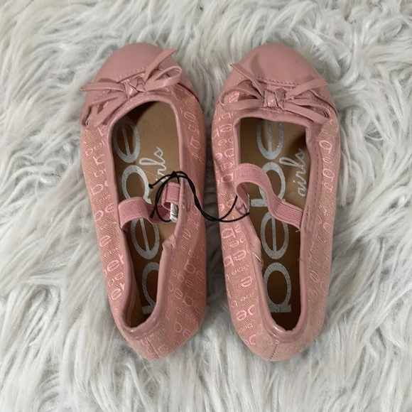 BEBE Girls Ballerina Flats Pink Slip On Shoes Size 8 New - Picture 5 of 11